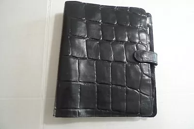 Mulberry - A5  Leather  Planner And A-z Index- Black- Croc  Pattern -made In Uk • $308.75