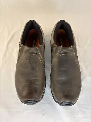 Merrell J21307 Kangaroo Leather Slip On Brown Shoes Men's Sz 10.5 Wide Vibram • $29.99