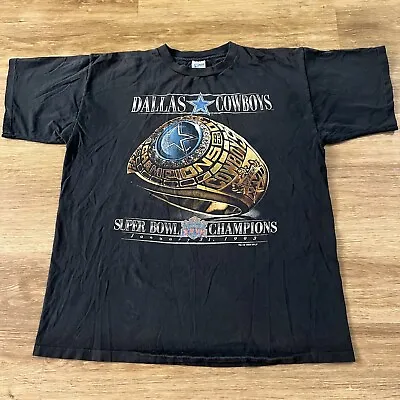 Vtg 1993 Salem Dallas Cowboys Shirt Sz XL Super Bowl XXVII Champions Ring • $35.99