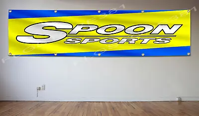Spoon Sports Banner Flag 2X8 Ft Honda Sports Car Japanese  Garage Wall Decor • $17.99