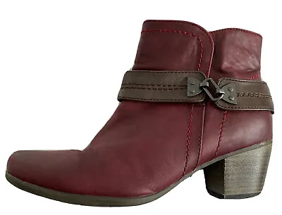 £4.95 • Buy Pavers Womens Boots Size 5 Leather Zip Up Wine Coloured