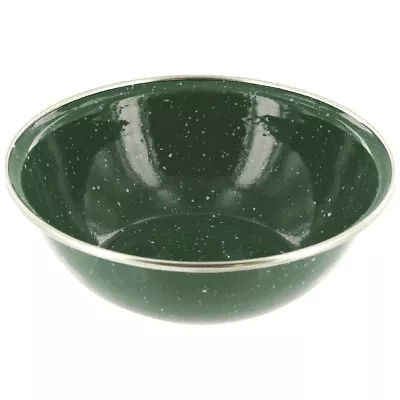 Highlander Deluxe Enamel Bowl Camping Metal Dinner Plate Army Travel Dish Green • £6.95