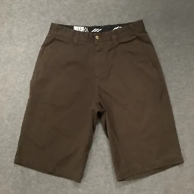 Volcom Corpo Class Men's Friggin Chino Board Shorts Brown Striped Size 30 X 12 • $12.99