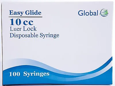 10CC SYRINGES ONLY WITH LUER LOCK 10ML 100/BOX STERILE - Sealed Pack • $23.99