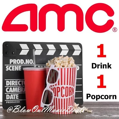 AMC Movie Theaters 1 Large Drink 1 Large Popcorn • $14.95
