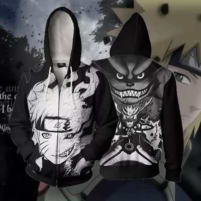 Uzumaki-Naruto Zipper Hoodies Sweatshirts Uzumaki Cosplay Anime Clothing Gift • $48.73