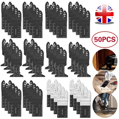50X Oscillating Blades Set Multi Tool Saw Carbide Blade Metal Wood Metal Cutter • £21.99