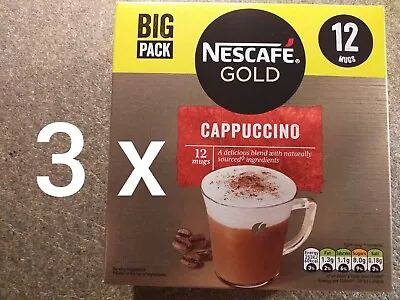 £12.47 • Buy 3x 12 Nescafe Gold CAPPUCCINO Big Pack (36sachets) Instant Coffee  Free Deliver