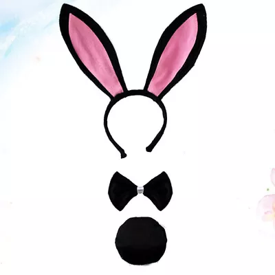 Rabbit Ear Headdress Rabbit Ears Tail Bow Tie Easter Costume Accessories • £7.99