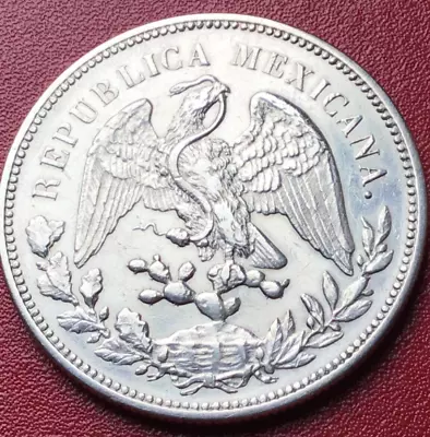 1909 Mexico Silver Peso Crown Size Coin High Grade • £78