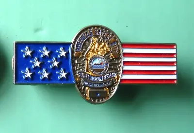 £8.99 • Buy AMERICAN POLICE PIN BADGE - HUNTINGTON BEACH POLICE DEPT - AMERICA's SAFEST CITY