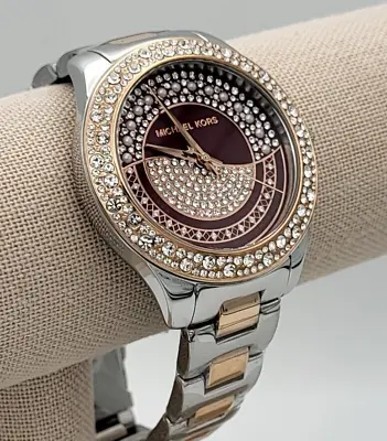 Michael Kors MK4625 Women's Liliane Dark Berry Two-tone Quartz Crystal Watch • $139