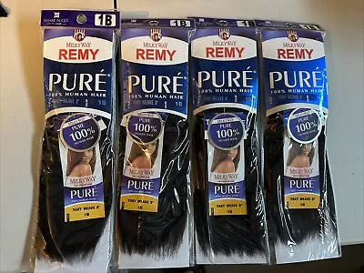 Milky Way PURE Human Hair Weave Extension Yaky_8 _#1B ( Pack Of 4 Deal) • $52