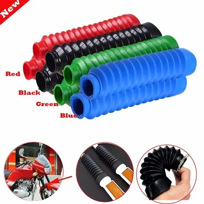 2x Universal Motorcycle Bike Rubber Front Fork Cover Gaiters Gators Boots 5Color • $15.84