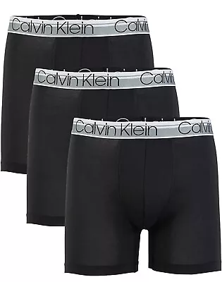 NEW Men's 3 Pack Calvin Klein Microfiber Boxer Briefs Black Size Medium • $19.99