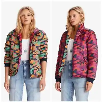 $365 MOTHER Denim The Two-Faced Puffer I'm Here Jacket • $199