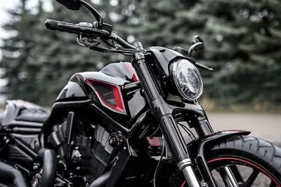 $235 • Buy Harley-davidson Black Led Headlight V-rod Sae E-approved Ece With Parking Light