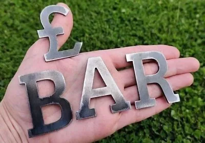 2  Letters Numbers Metal Sign Wording Home Shop Cafe Bar Garden Business • £4.99