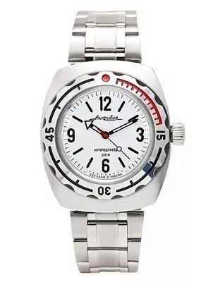 Vostok 090486 Amphibia Watch Diver Military Mechanical Self-Winding USA STOCK • $108.95