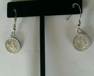 Vintage Mexican Mexico 1977 1979 Silver  Peso Earrings • $49