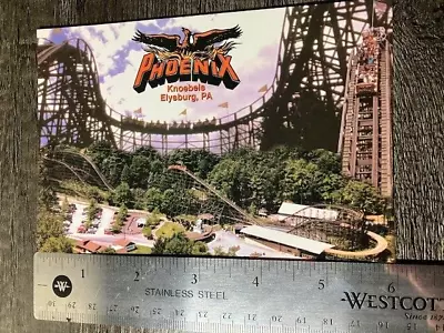 Knoebels Elysburg Pennsylvania Amusement Park Phoenix Roller Coaster Postcard • $2.49