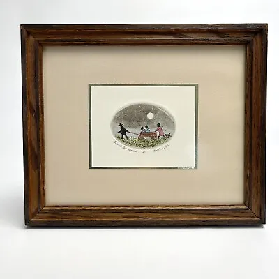 ED GIFFORD AMISH ETCHING/ INTAGLIO Limited Edition Hand Pulled  Fun At Grandpas • $25.82