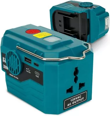 200W Power Inverter Compatible With Makita 18V Battery For Outdoor Camping Tool • $38.55