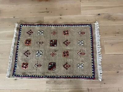 Moroccan Handmade Rug 2x3 Berber Geometric Brown Wool Tribal Carpet Rug New • $115