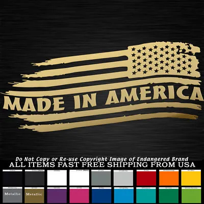 Made In America Tattered Flag Right Sticker Decal NRA 2nd Amendment 3% • $3.99