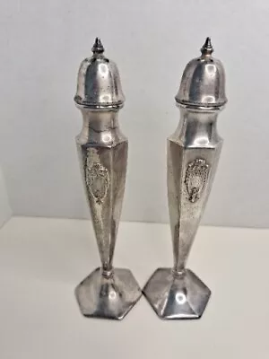 Vintage Salt And Pepper Shakers ART DECO W.B.Mfg. Co. 2878 Silver Plated Set • $38.50