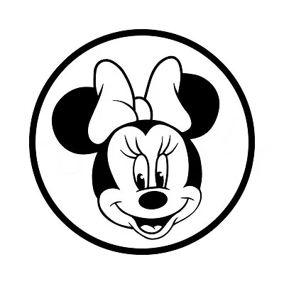 5.5  MINNIE MOUSE CIRCLE Vinyl Decal Sticker Car Window Laptop Mickey Disney • £3.99