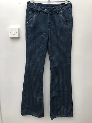 Kate Moss Topshop BNWT Jeans W28 L34 Tall Blue Stripe Denim • £26.99