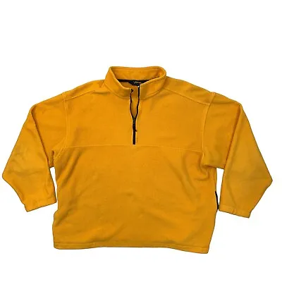 Vintage Eddie Bauer EBTEK Sweater Mens XL Extra Large Gold Fleece Quarter Zip • $21.20