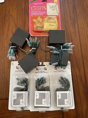 $0.99 • Buy 7 Count Mini-light Clear Battery Sets W/ Green Wire (3 NIP) + Shirt Set Lights