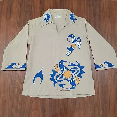 Vintage Handmade Painted Tunic Shirt Sarenhowane Mens S Womens M • $114.39