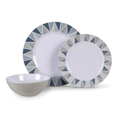 £34.99 • Buy Apex Melamine Tableware Dinner Set Kampa 12 Piece Dometic