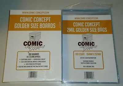 100 X GOLDEN AGE COMIC BACKING ( BOARDS AND BAGS ) COMIC CONCEPT  • £22.99