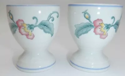 Villeroy  & Boch Egg Cups Set Of 2 Delia  Floral  Beautiful   2-1/4  H • $31.99