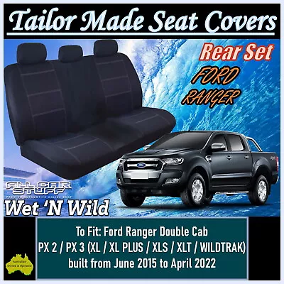 Neoprene Rear Seat Covers For Ford Ranger PX2/PX3 Double Cab: 06/2015 To 04/2022 • $128.99