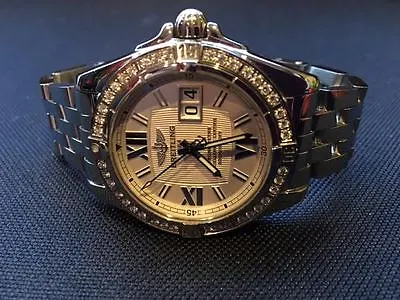 Breitling Galactic Cockpit A4935053/G654 Stainless Steel With Diamonds - NEW  • $6400