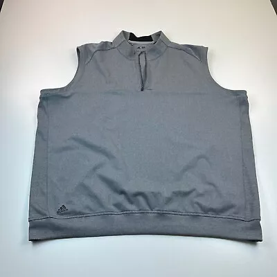 Adidas /4 Zip Pullover Sweater Vest Mens 3XL XXXL Gray Lightweight Golf • $19.99
