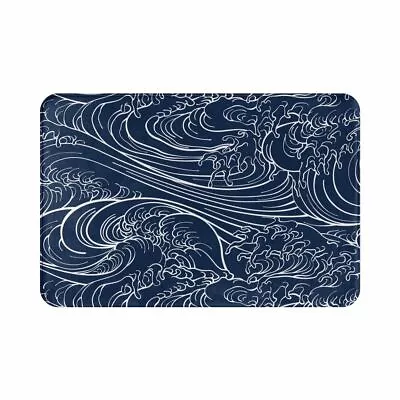 Japanese Sea Wave Floor Mat Entrance Floor Rug Door Mat Bathroom Kitchen Mat • £6.95