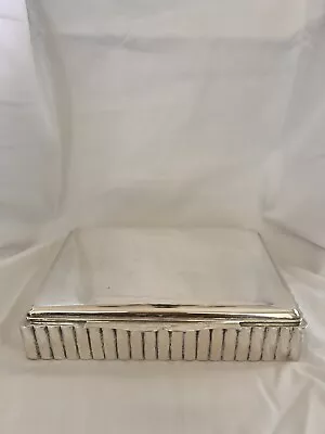 Vintage Sterling Silver 835 Cigarette/jewelry Ring Box C Mahogany Wood Interior • $245