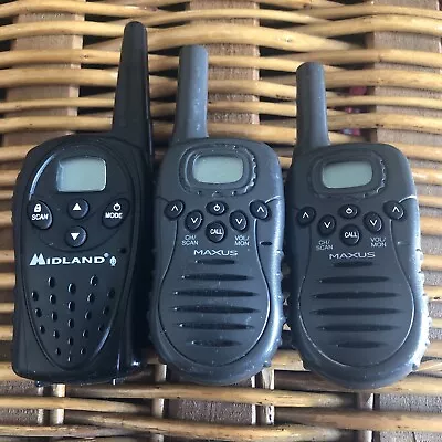 Midland Walkie Talkie LXT80 & 2 Maxus Walkie Talkie Lot Untested • $15