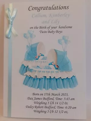 £3.75 • Buy Personalised Twin Baby Boys