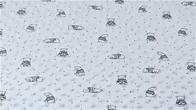 Luxury DIMPLE BABY Cuddle Soft Fabric Material - GREY BEAR • £3.99