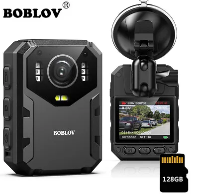 4K Body Mounted Camera BOBLOV 128GB GPS Audio Video Recorder & Car Suction Mount • £113.99