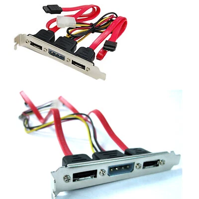 New Single/Dual Port ESATA Cable 4 Pin IDE Power Cable SATA To ESATA Power Cable • $13.42