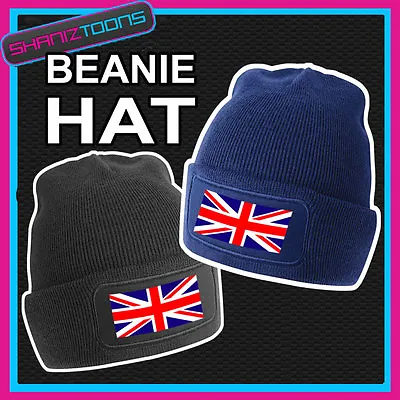 Beanie Hat Union Jack Great Britain Flag Emblem Design  • £10.29