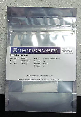 Rubidium Sulfate 99.95+% (Metals Basis) Certified 1g • $24.95